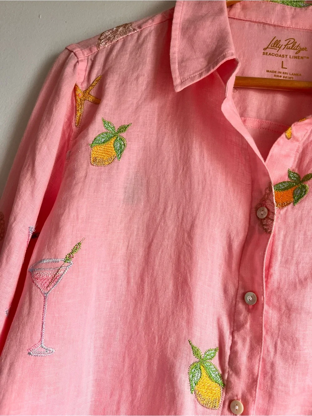LILLY PULITZER Sea View Linen Button Down Top - Picture 8 of 12